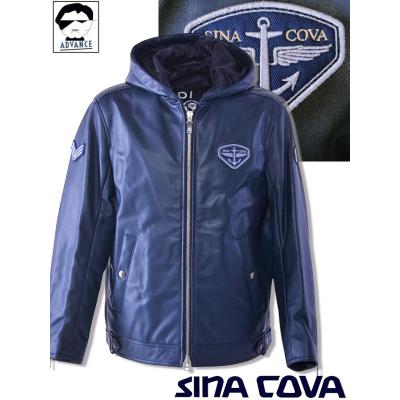 シナコバ SINACOVA 2025秋冬新作 メンズ フーデッドラムレザージャケット 羊革 シープスキン SINA COVA メンズ革ジャン、レザージャケット｜コート、ジャケット