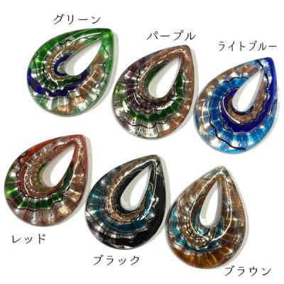 ♦️ベネチアンガラス　ペンダントトップ　チャーム　5個　まとめ売り ベネチアンガラス風 ペンダントトップ ドロップ型 しずく vene