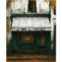 パリ 風景画 絵画 フランス 油絵 油彩画 バー 中野克彦 「LE BAR du CAVEAU」 額付き | アートギャラリーモトカワヤフー店