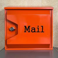 郵便ポスト郵便受けおしゃれかわいい人気北欧モダンデザイン大型メールボックス 壁掛けプレミアムステンレス オレンジ色ポストpm044（訳あり） | アイホーム