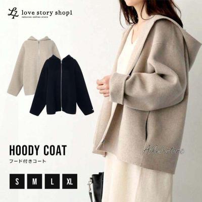 フード付きコート レディース（色：ベージュ系）のおすすめ人気