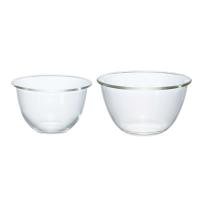 耐熱ガラス製ボウル 2個セット 1500/2200ml 各1個 MXP-2606 tw 耐熱 ガラス レンジ オーブン 調理 食洗機 OK 入れ子 | あいるヤフー店
