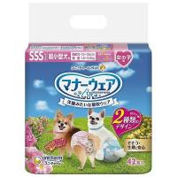 ユニ・チャーム  67738 マナーウェア 女の子用 SSSサイズ 超小型犬用 ピンクリボン・青リボン 42枚 | アカリカ Yahoo!店
