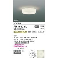 AH46473L  照明器具 薄型小型シーリング LED（温白色） コイズミ照明(PC) | 照明販売　あかりやさん