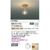 AH51113  照明器具 デザイン小型シーリング LED（電球色） コイズミ照明(PC) | 照明販売　あかりやさん