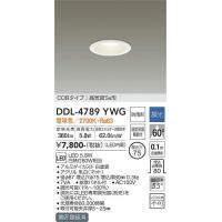 DDL-4789YWG 調光対応ダウンライト(軒下兼用) (φ75・白熱灯60W相当) LED 5.8W 電球色 大光電機 (DDS) 照明器具 | 照明販売　あかりやさん