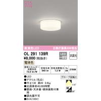 OL291139R 小型シーリングライト  (白熱灯60W相当) LED（電球色） オーデリック(ODX) 照明器具 | 照明販売　あかりやさん