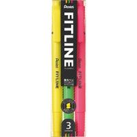 ぺんてる Pentel 蛍光ペン フィットライン 3色セット（イエロー・ライトグリーン・ピンク）SLW11-3 | 赤塚ビジネス株式会社