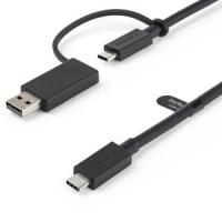 スターテック ZU202CA USB-C ケーブル 1m USB-C-USB-A変換アダプタ付き USB-C USB-A対応ドック用ケーブル | あきばおー ヤフーショップ