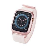 エレコム AW-20MBCFBPN Apple Watch 44mm フルカバーケース ガラス バンド一体型 ファブリック ピンク | あきばおー ヤフーショップ