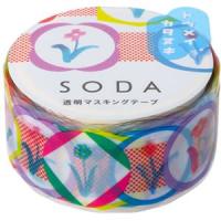 【メール便選択可】キングジム CMTD20-005 SODA 透明 マスキングテープ 型抜き ワッペン | あきばおー ヤフーショップ