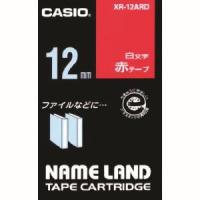 カシオ XR-12ARD ネームランド用赤テープに白文字12mm | あきばおー ヤフーショップ