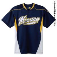 【送料２９０円】ミズノ イージーシャツ（ジュニア） ネイビー×ホワイト×イエロー×イエローステッチ Mizuno 52MJ45214 | あきちゃん堂