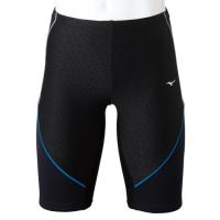 【送料２９０円】ミズノ アクアフィットネス用EZスイムハーフスパッツ（メンズ） ブラック×チャコール Mizuno N2JB212190 | あきちゃん堂