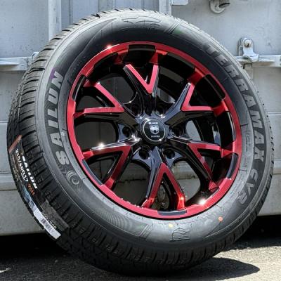 ハイエース　夏タイヤ　ホイール ハイエース ホイール レッド（自動車 夏タイヤホイールセット