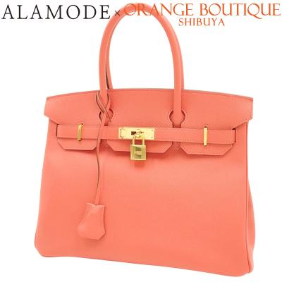 HERMES(エルメス) バーキン30 ローズジャイプール サーモンピンク ヴォーエプソン X刻印 ハンドバッグ トートバッグ レディース 40802161520【中古】【アラモード】 HERMES（エルメス） バーキン30 ローズジャイプール サーモンピンク