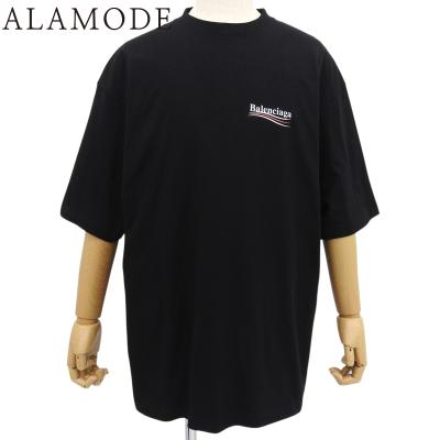 BALENCIAGA(バレンシアガ) ロゴTシャツ Tシャツ 2022年 アパレル ファッション 半袖  XL コットン ブラック黒 ホワイト白 レッド赤 ユニセックス 40802163305【中古】【アラモード】 BALENCIAGA（バレンシアガ） ロゴTシャツ 2022年 アパレル