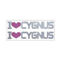 I LOVE原付バイク ステッカー YAMAHA　CYGNUS　シグナス　B-16　I Love CYGNUS　Sサイズ　抜　ラメシルバー　2枚入り | あるふぁここ プラザ店