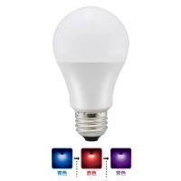 オーム電機　LED電球 一般電球 3カラー調色(青色・赤色・紫色) 青色スタート E26 2.0W　LDA2A-G/CK AG93(06-3430) | オールライト Yahoo!店