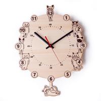 壁時計 掛け時計 ヤマト工芸 キャットクロック YK18-003 / CATS clock ネコ 時計 | アロット