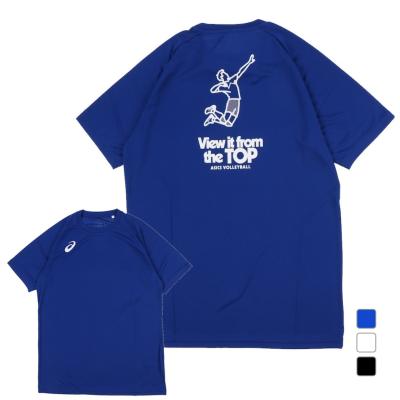 ASICS バレーボールシャツ 黒/青 asics バレーボールシャツ L - メルカリ