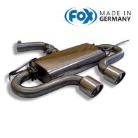 FOX フォックス オールステンレスマフラー（リアマフラー） VOLKSWAGEN ゴルフ5 GTI/GTX/GTI ピレリ、ゴルフ6 GTI用 100mm斜めダブル センター出し (R32ルック) | SPORT EXHAUST SHOP ALPHA