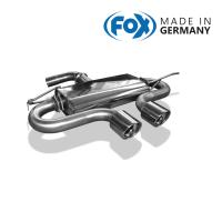 FOX フォックス オールステンレスマフラー（リアマフラー） VOLKSWAGEN Golf5 / ゴルフ5 TSI/GT TSI用 100mm 斜め ダブル センター出し (R32ルック) | SPORT EXHAUST SHOP ALPHA