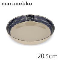 Marimekko マリメッコ Alku アルク ディーププレート 20.5cm テラ×ダークブルー プレート ディッシュ 皿 食器 ボウル皿 深皿 | ドラッグスーパー alude