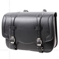 DEGNER シンセテックレザーサドルバッグ 17L ブラック/ブラウン | ハーレーパーツ店アンバーピース