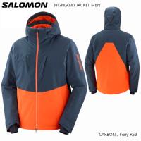 サロモン スキーウェア 2024 SALOMON HIGHLAND JACKET M CARBON/Fiery Red ハイランド メンズ ジャケット | オールマウンテンスポーツDoing