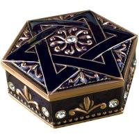 アクセサリーボックス ジュエリーボックス 宝石箱 アクセサリー ケース 小物入れ ボックス 六角形 アンティーク Anberotta J23 (パープル) | Anberotta