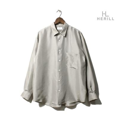 【本日限定値下げ】HERILL ヘリル シルクポロシャツ ナチュラルベージュ 2 本日限定値下げ】HERILL ヘリル シルクポロシャツ ナチュラルベージュ