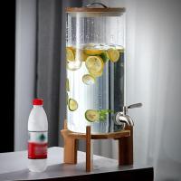 ドリンクディスペンサー ドリンクサーバー ガラスジャグ 11L大容量 ピッチャー 麦茶ポット 貯蔵タンク 冷水筒 蛇口付き ハンドル付き