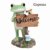 コポー ウェルカムボードとカエル 72265 Copeau コポタロウ ウエルカム ボード 置物 雑貨 小物 オブジェ カエル　置き物 置物 オブジェ  蛙 フロッグ FROG | 雑貨屋アノ