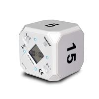 TimeCube Plus プリセット タイマー LEDライト4つ/アラーム付き 時間の管理用 カウントダウン設定 (ホワイト - 5分 15分 | ANR trading
