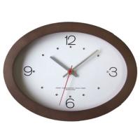 フォーカススリー 掛け時計 オーバルの時計キラ V-0026 電波時計 ブラウン木製 白 電波 おしゃれ | アントデザインストア