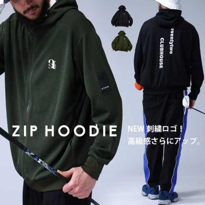 STCH antiqua ゴルフウェア 刺繍ロゴジップフーディー パーカー 黒 ANTIQUA GOLF×STCH トップス レディース 送料無料・メール便不可