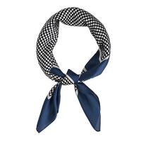 LEONMAX ネッカチーフ 幾何 ドット 70*70cm 巻き方 大判 レディース スカーフ 手持ち ブレスレット 正方形 （ブルー） | aobashop