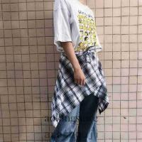 チェック柄レディースメンズレイヤード付け裾シャツ腰巻き風スカートダンスjazzキュロットスカート裏地なし薄い膝丈スカートフレアハイウエスト Pc4ca 嵐商会 通販 Yahoo ショッピング