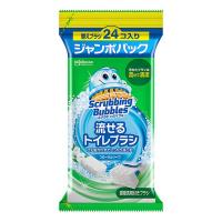 《ジョンソン》 スクラビングバブル 流せるトイレブラシ フローラルソープ 替えブラシ ジャンボパック 24個 | 青空BLUE