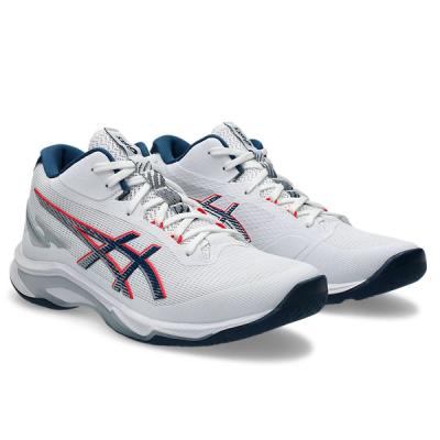 ASICS バレーボールシューズ ホワイト/ブルー アシックス ハイカット バレーボールシューズ ホワイト/ブルー ドッヂ