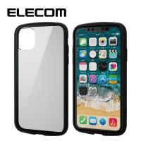 ELECOM PM-A19CTSLFCBK iPhone 6.1インチ ケース クリア 耐衝撃 ストラップホール フレーム ブラック | XPRICE Yahoo!店