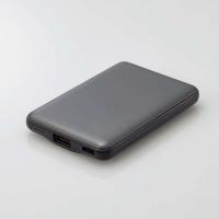 ELECOM DE-C37-5000DGY モバイルバッテリー/リチウムイオン電池/おまかせ充電対応/12W対応/USB-A出力1ポート/Type-C入力5000mAh/ダークグレー メーカー直送 | XPRICE Yahoo!店