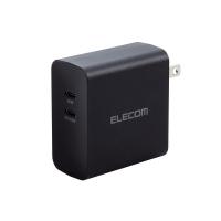 ELECOM ACDC-PD4570BK ノートパソコン 充電器 PD65W Type-C×2 小型 軽量 ブラック メーカー直送 | XPRICE Yahoo!店