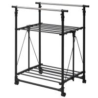 B.Bファニシング ONLR-0065BLK ワンタッチ収納洗濯物干しラック ワイド ブラック メーカー直送 | XPRICE Yahoo!店