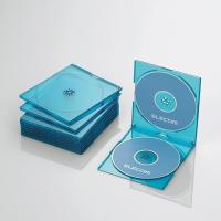 ELECOM CCD-JSCSW10CBU クリアブルー Blu-ray/DVD/CDケース 10枚セット(スリム/PS/2枚収納) | XPRICE Yahoo!店