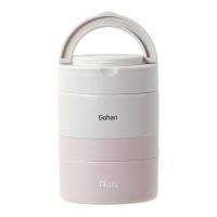 ベストコ NQ-213 ペールピンク 弁当箱 (2段 ハンドル付き 480ml 保温 丸型 小さめ) | XPRICE Yahoo!店