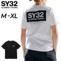 半袖 Tシャツ メンズ SY32 by SWEET YEARS スウィートイヤーズ BOX LOGO BACK PRINT TEE スポーツウェア カジュアル 男性 ロゴ バックプリント ブラック /13032J | APWORLD