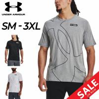 アンダーアーマー Tシャツ 半袖 メンズ UNDERARMOUR トレーニング スポーツウェア 吸汗速乾 ランニング ジム クルーネック ビッグロゴ 男性 半袖シャツ /1378901 | APWORLD