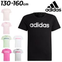 アディダス 半袖 Tシャツ キッズ 女の子 140-160cm 子供服 adidas リニアロゴ スリムフィット 子ども 女児 スポーツウェア カジュアル ロゴT ガールズ /ECK52 | APWORLD